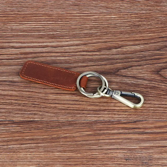 Creativity Of Cow Leather Key Chain Coffee - Shop at LoveMi