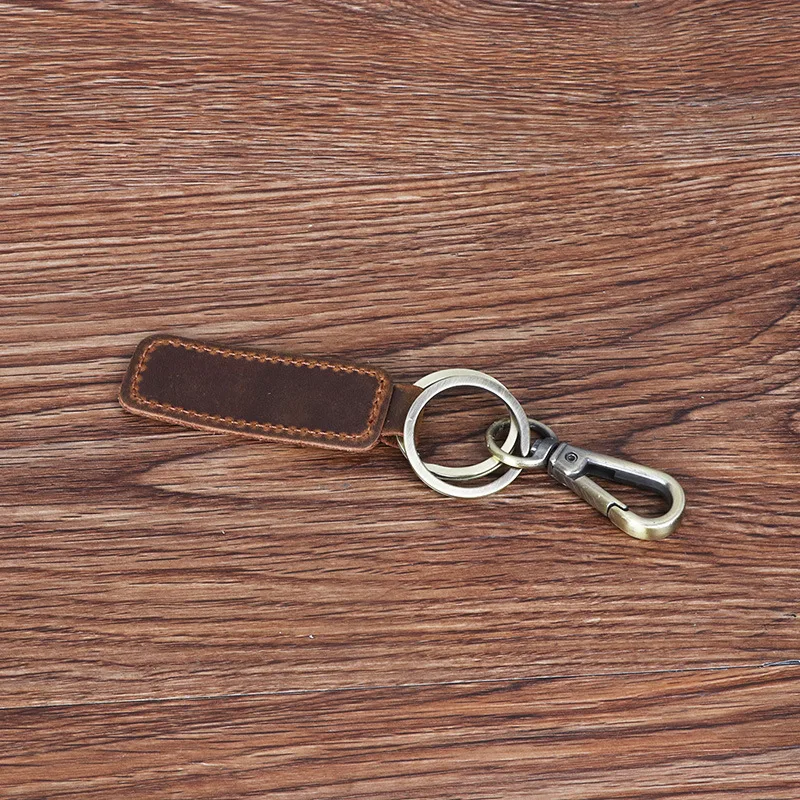 Creativity Of Cow Leather Key Chain - Dark Coffee