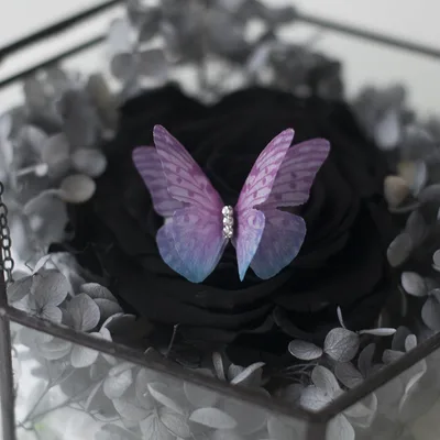 National Style Tulle Butterfly Hairpin Hem Purplish Red - Shop at LoveMi