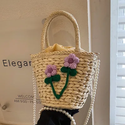 Senior Sense Of Female Tide Pearl Crossbody Bag Purple - Shop at LoveMi