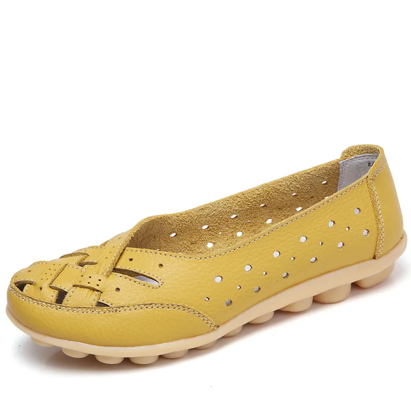 Hole Flat Women's Sandals Summer Pumps Peas Shoes Khaki - Shop at LoveMi