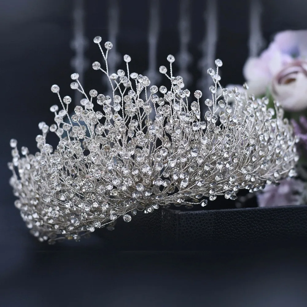 Bridal Crown Tiara Wedding Handmade Silver Single Crown - Shop at LoveMi