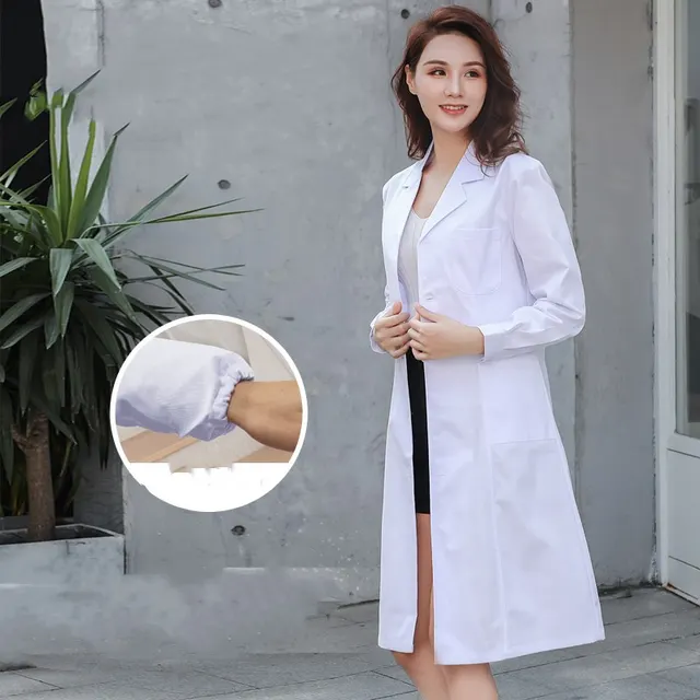 White Coat Long Sleeve Doctor Female Nurse Dress Short Sleeve Lab Coat 5Style - Shop at LoveMi