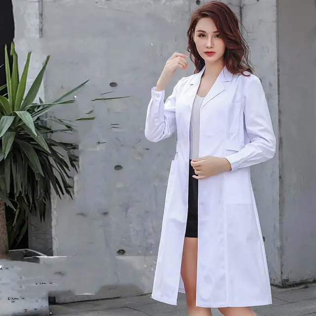 White Coat Long Sleeve Doctor Female Nurse Dress Short Sleeve Lab Coat 7Style - Shop at LoveMi