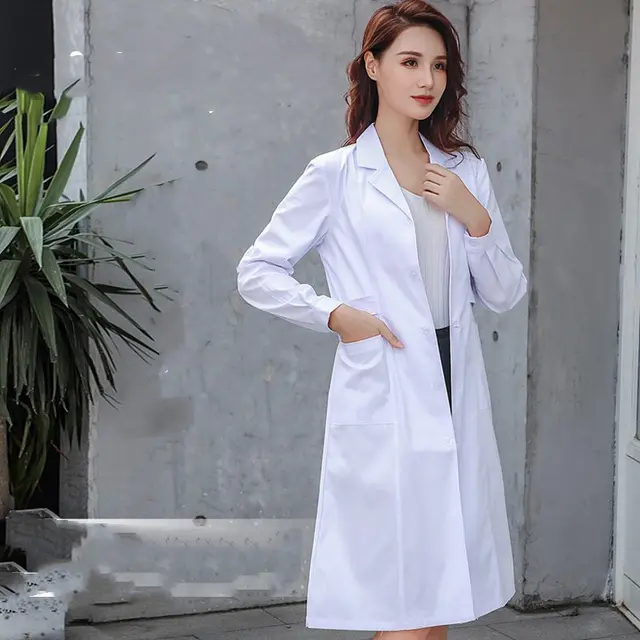 White Coat Long Sleeve Doctor Female Nurse Dress Short Sleeve Lab Coat 8Style - Shop at LoveMi