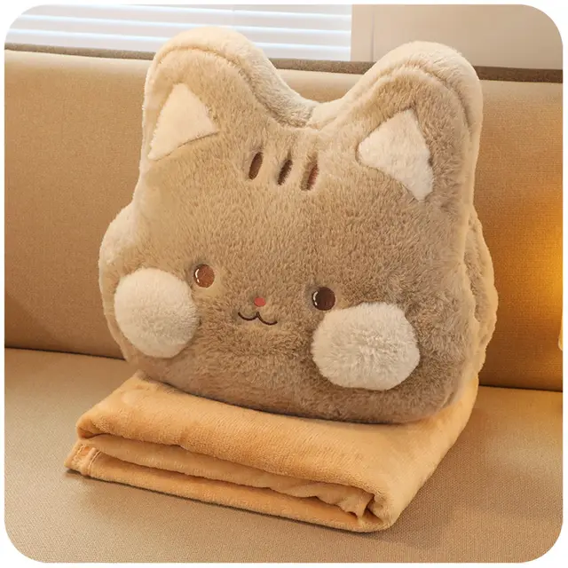 Throw Pillow Quilt Small Blanket Two In One Cat - Shop at LoveMi