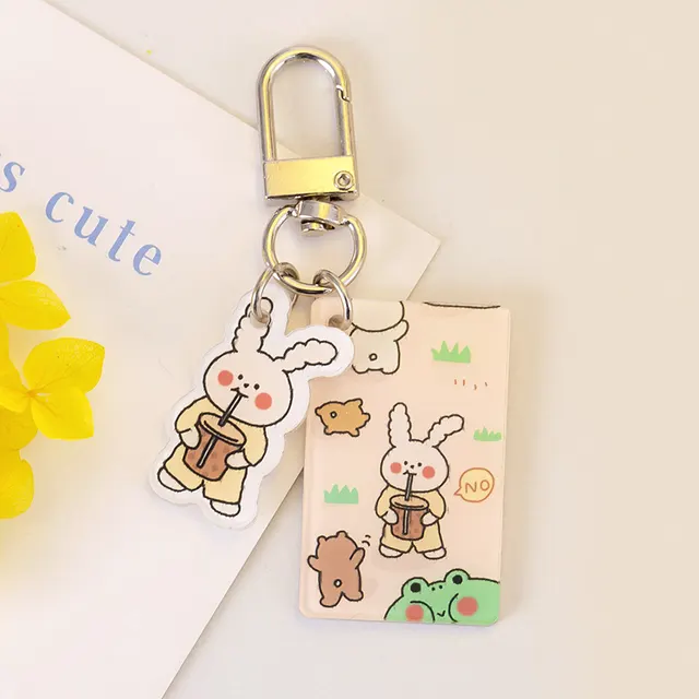 Creative Cartoon Acrylic Key Chain Pendant Frog Milk Tea Rabbit - Shop at LoveMi