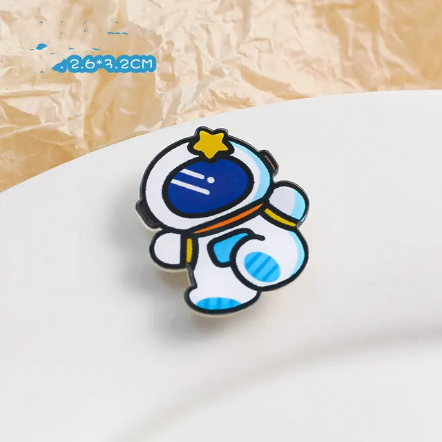 Cartoon Acrylic Brooch Cute Decorative Accessories A Journey Into Space - Shop at LoveMi