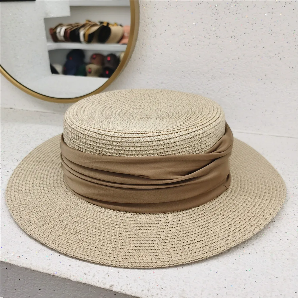Summer Women's Simple Flat Top Holiday Visor Hat Apricot - Shop at LoveMi
