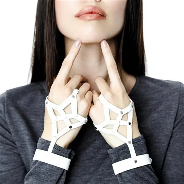 Women's Fashion Simple Hollow Leather Bracelet Chain White - Shop at LoveMi