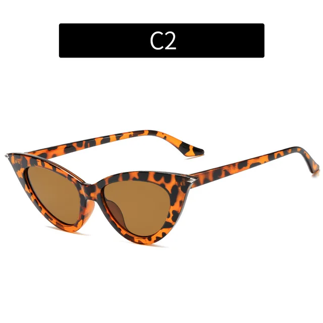 Cat eye Sunglasses Comfortable C2 Leopard Print Tea Tablets - Shop at LoveMi