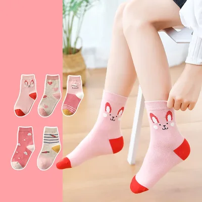 Children's Socks Combed Cotton Students Boneless Middle Tube Boneless Radish Rabbit - Shop at LoveMi