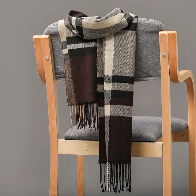 Cashmere Fringed Couple's Checked Scarf 3 Style - Shop at LoveMi