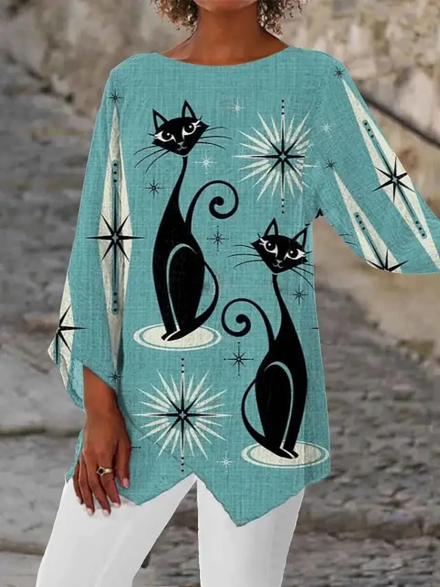 3D Printed Abstract Graphic V Neck Shirt B6Lk9M2208112 - Shop at LoveMi