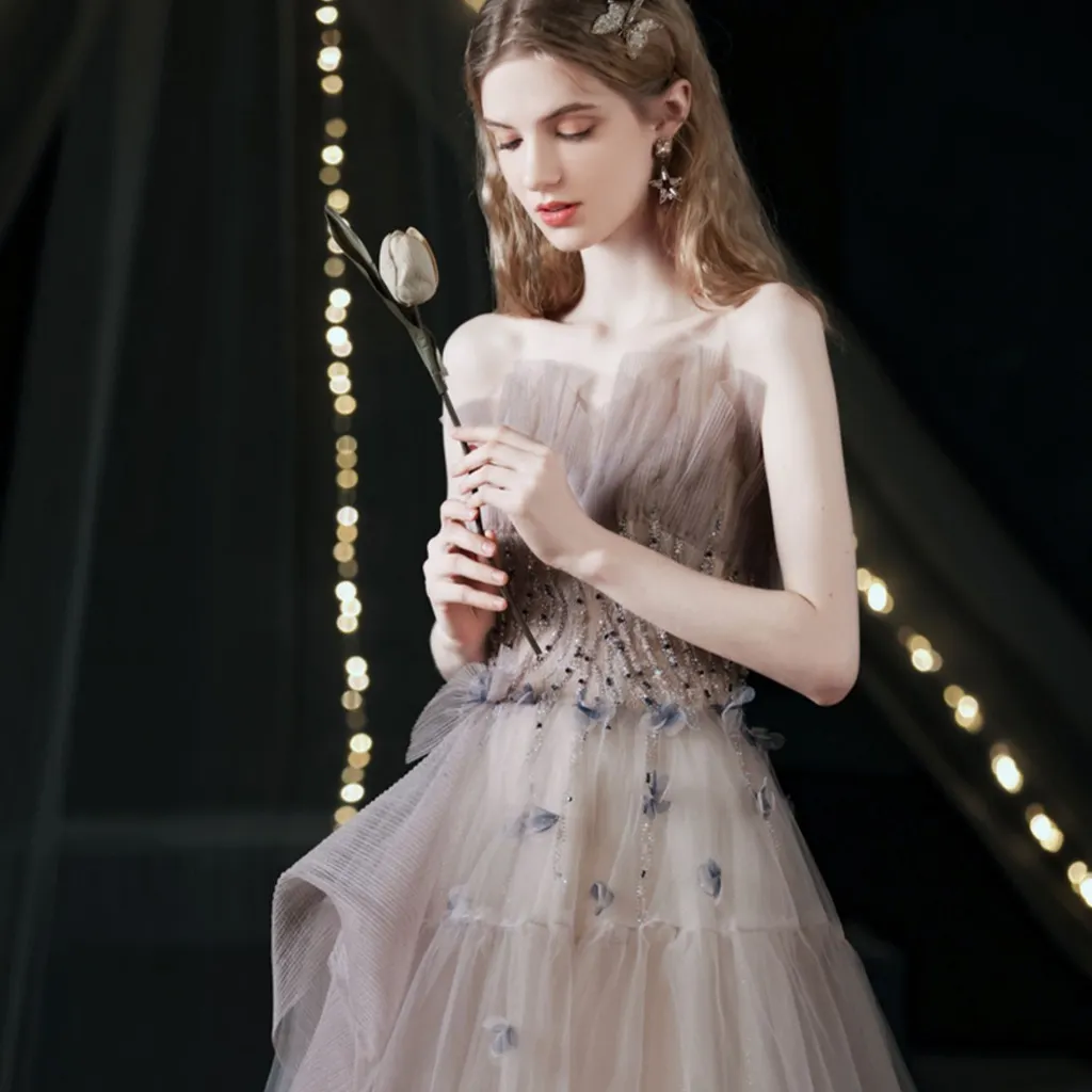 Slim Engagement Wedding Dress Annual Meeting - Smoke Purple