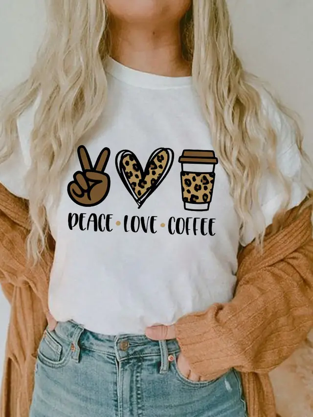 Women's Short sleeved T shirt Fashion Printed E Bottoming Shirt - Shop at LoveMi