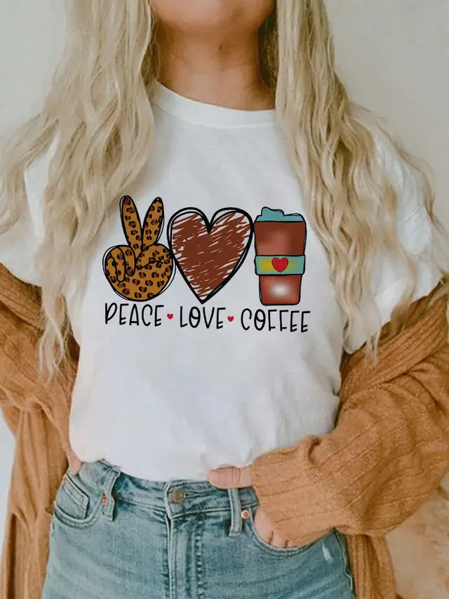 Women's Short sleeved T shirt Fashion Printed E Bottoming Shirt K - Shop at LoveMi