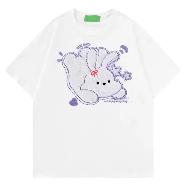 Summer Cute Personality Gentle Design Couple Short Sleeve Top White - Shop at LoveMi
