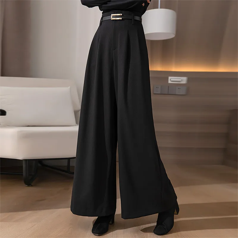 Women's Spring New High Waist Wide Leg Pants Black - Shop at LoveMi