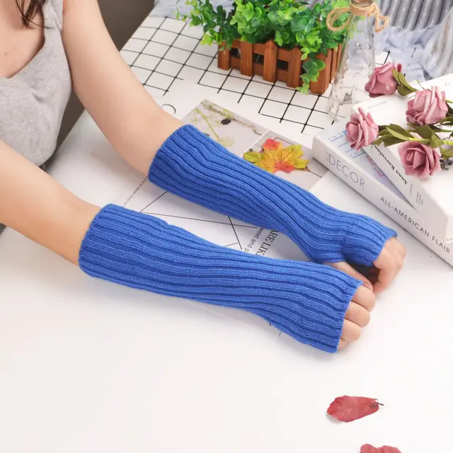 Sleeves Korean Knitted Women's Thermal Insulation Blue - Shop at LoveMi