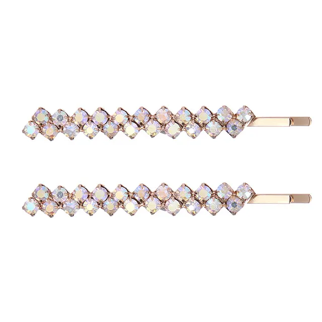 Diamond Claw Chain Hair Clip Bar Shaped Clip Wedding Hairware Gold Ab Diamond - Shop at LoveMi