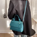 Portable Large Capacity Shoulder Bag Simple Fashion Crossbody Commuter - Blue