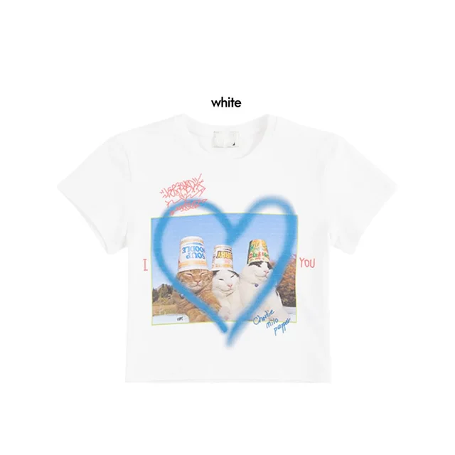 Irregular Tie Dyed Casual Short Sleeve T shirt Top White - Shop at LoveMi