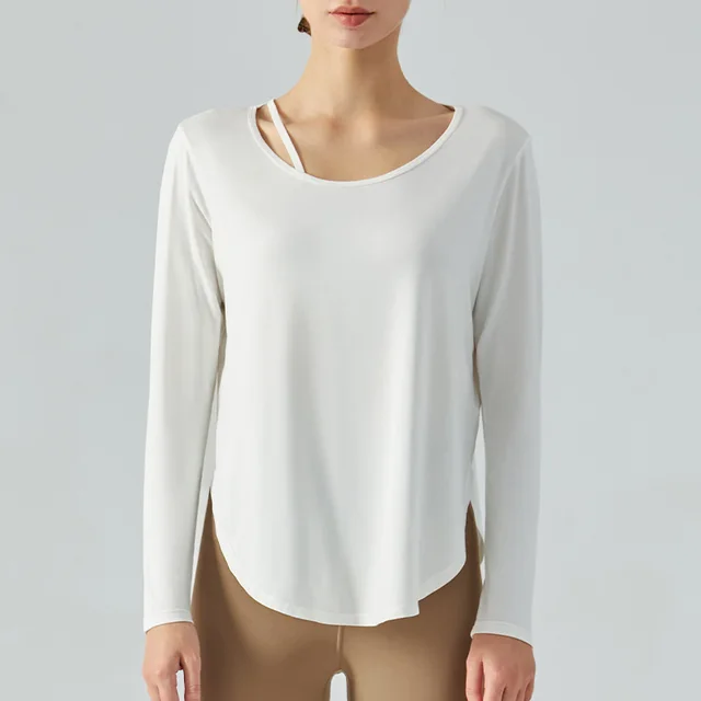 Jacket Loose fitting Lightweight Thin Skin friendly Casual Blouse Exercise Yoga Clothes White - Shop at LoveMi