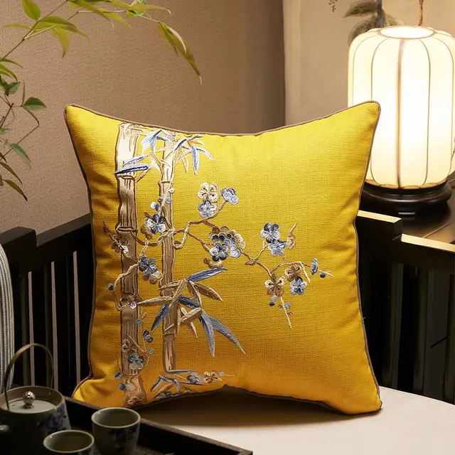 Home Fabric Living Room Cotton Linen Pillowcase Yellow - Shop at LoveMi