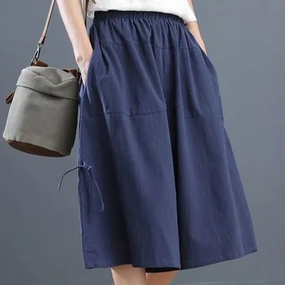 Fashion And Personalized Women's Skirt Pants Capris Navy - Shop at LoveMi