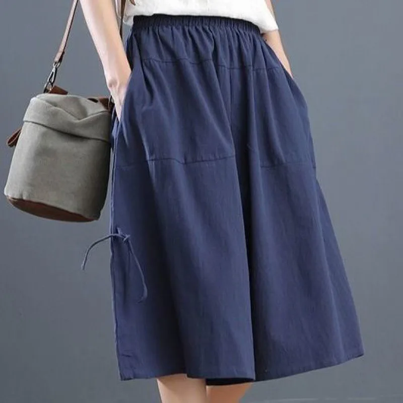 Fashion And Personalized Women's Skirt Pants Capris Navy - Shop at LoveMi