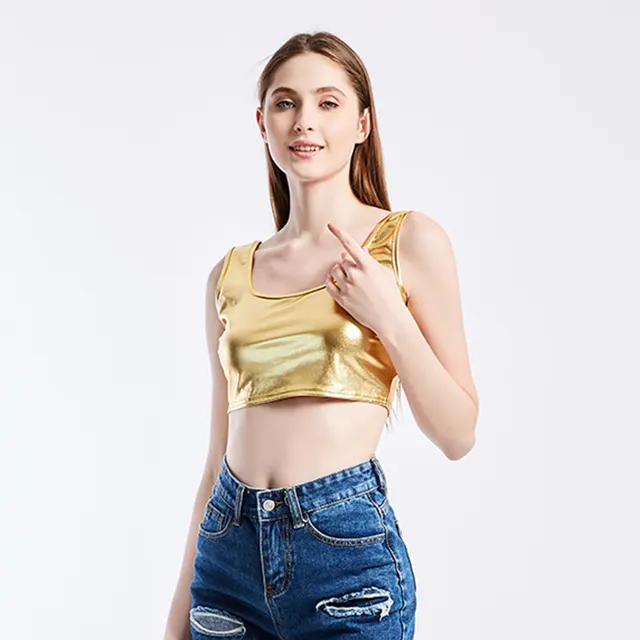 Summer Fit Sports I shaped Vest Bright Leather Performance Wear Gold - Shop at LoveMi