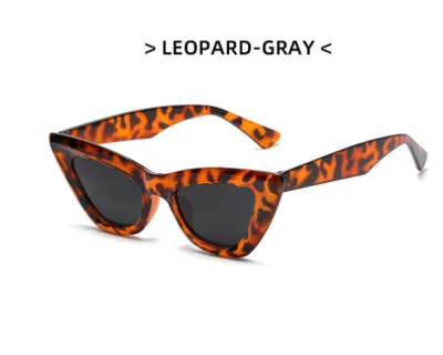Personalized Triangle Cat Eye Fashion Sunglasses Leopard Grey - Shop at LoveMi