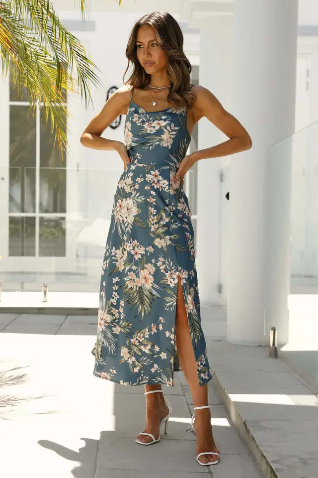 Satin Suspender Wrap Hip Dress Green - Shop at LoveMi