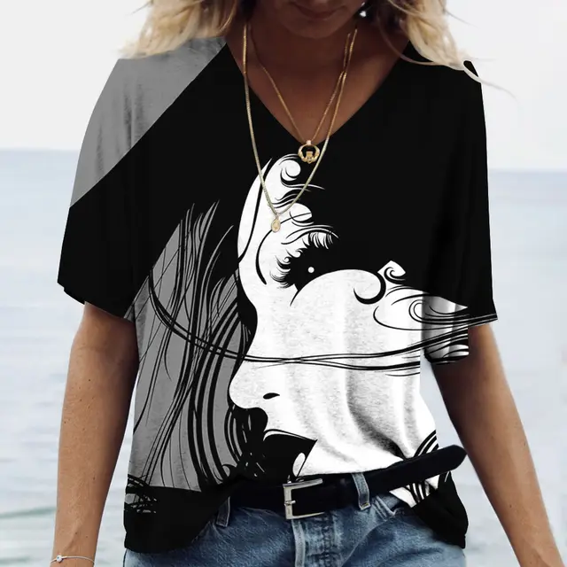 Loose Street Trend Women's Half Face Pattern Wvldxf2100190 - Shop at LoveMi