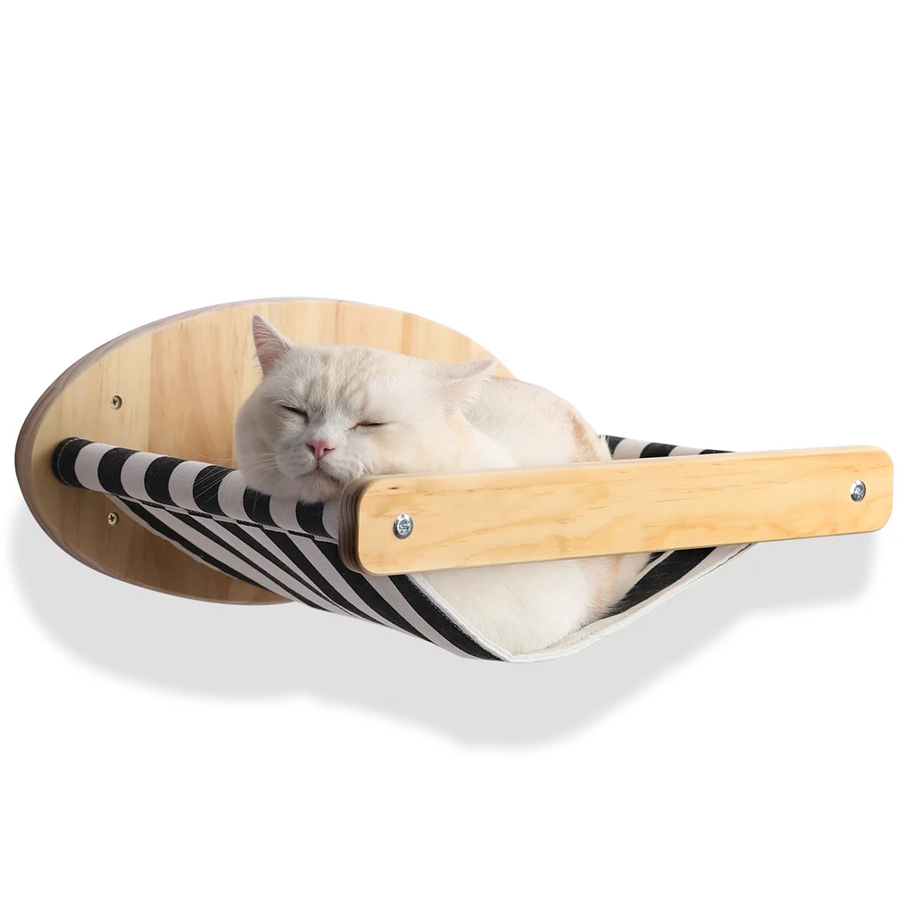 Wall Type Solid Wood Sisal Column Cat Scratching Board Toys - D Hammock