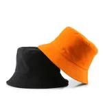 Solid Color Fisherman's Outdoor Sunscreen Shading Sun Hat Basin Hat - Orange