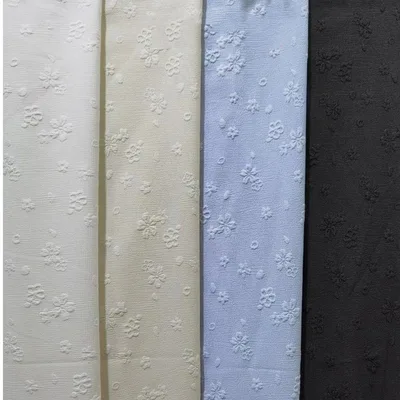 Women's Dress Fabric Texture Sense Three dimensional Relief Flower Bubble Fabric Blue - Shop at LoveMi