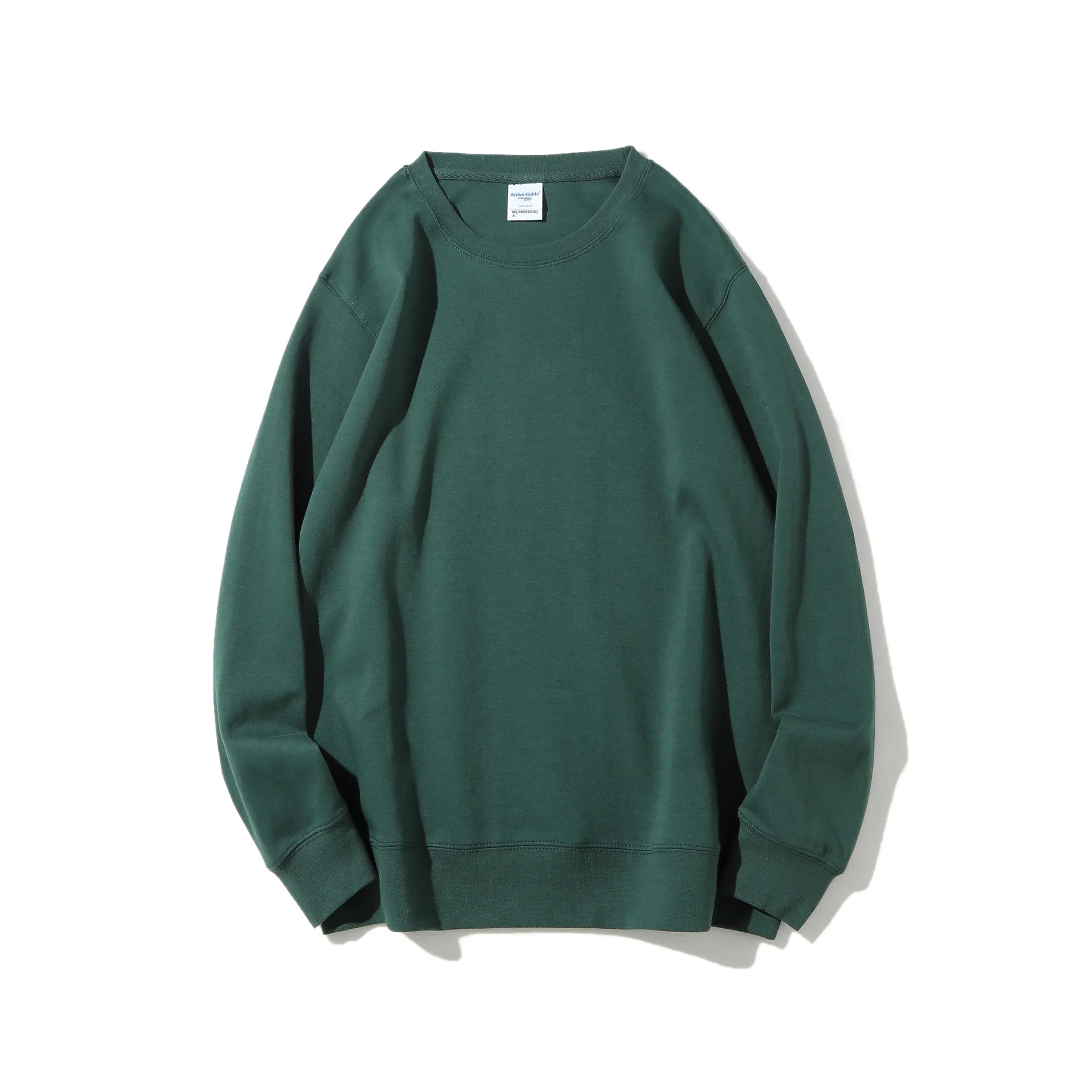 Solid Healthy Round Neck Sweater Long Sleeve - Olive Green