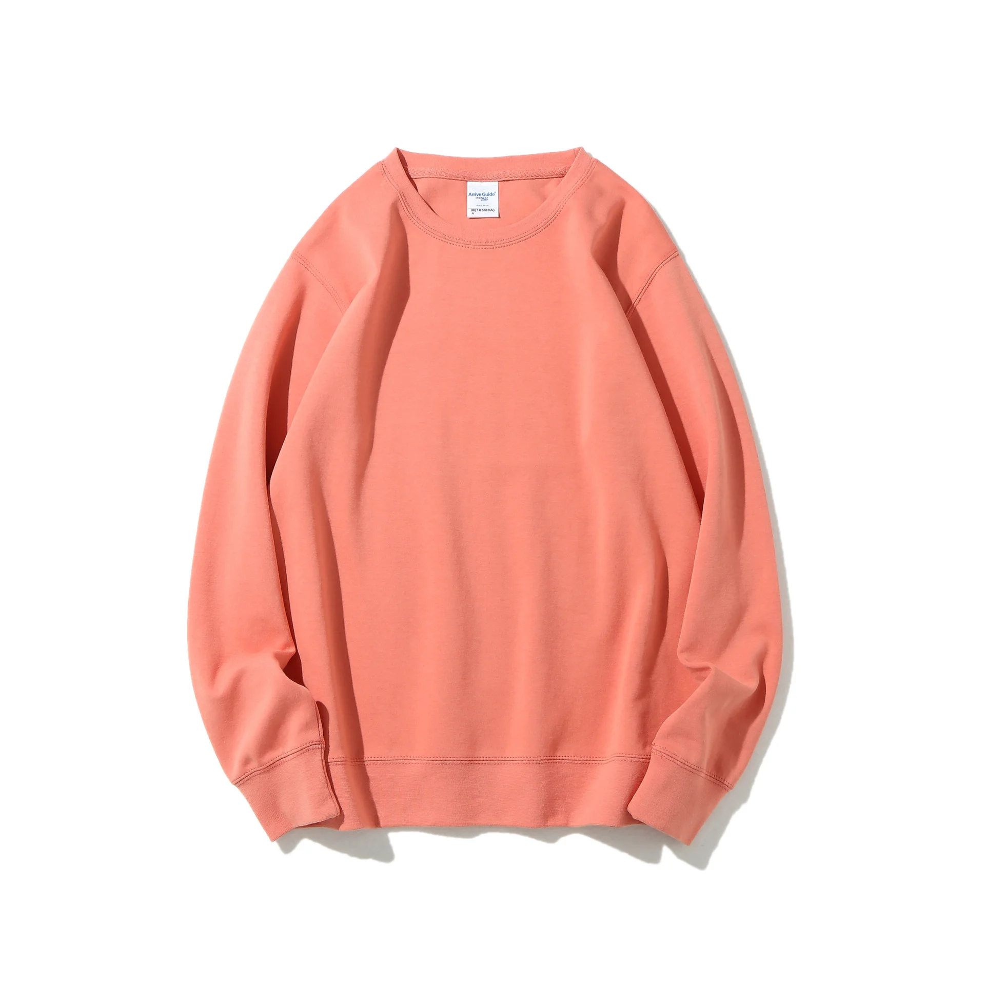 Solid Healthy Round Neck Sweater Long Sleeve - Papaya Orange
