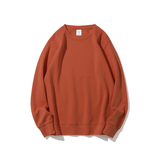 Solid Healthy Round Neck Sweater Long Sleeve Dirty Orange - Shop at LoveMi