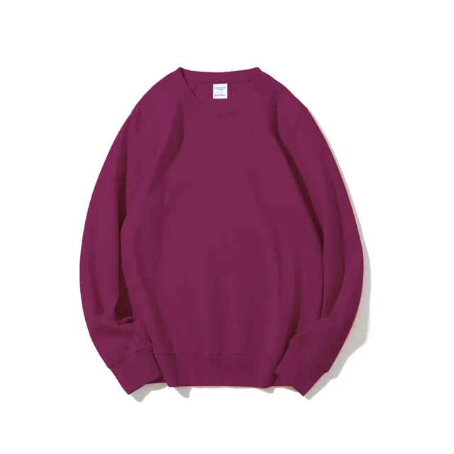 Solid Healthy Round Neck Sweater Long Sleeve Magenta - Shop at LoveMi