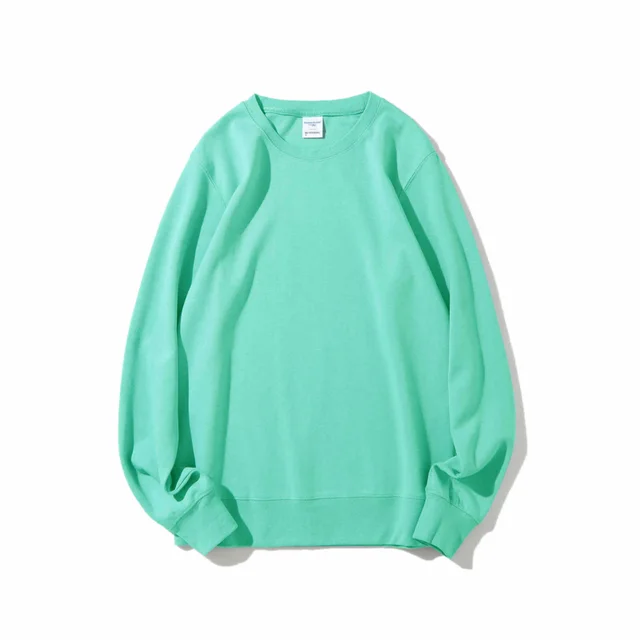 Solid Healthy Round Neck Sweater Long Sleeve Tiffany Blue - Shop at LoveMi