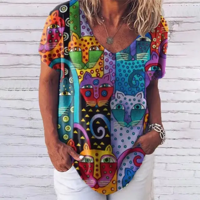 T shirt Animal Print Casual Loose Street Trend Erxxwaa225 - Shop at LoveMi