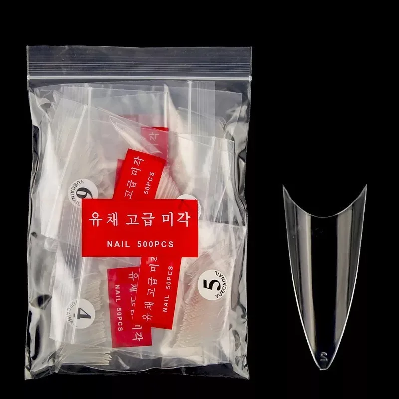 Nail Tip Nail Piece Fake Nail Product Bag Transparent White - Transparent Pointed Armor