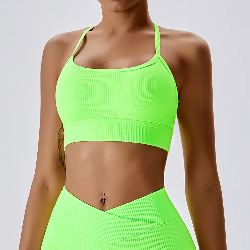 Europe And America Yoga Top Women's Running Quick Dry - Fluorescent Green