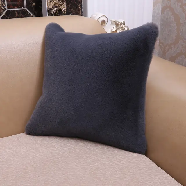 Home Short Hair Throw Pillow Cover Grey - Shop at LoveMi
