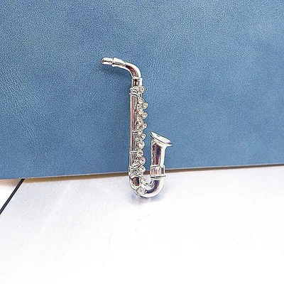 Musical Instrument Saxophone Temperament Brooch Silver - Shop at LoveMi