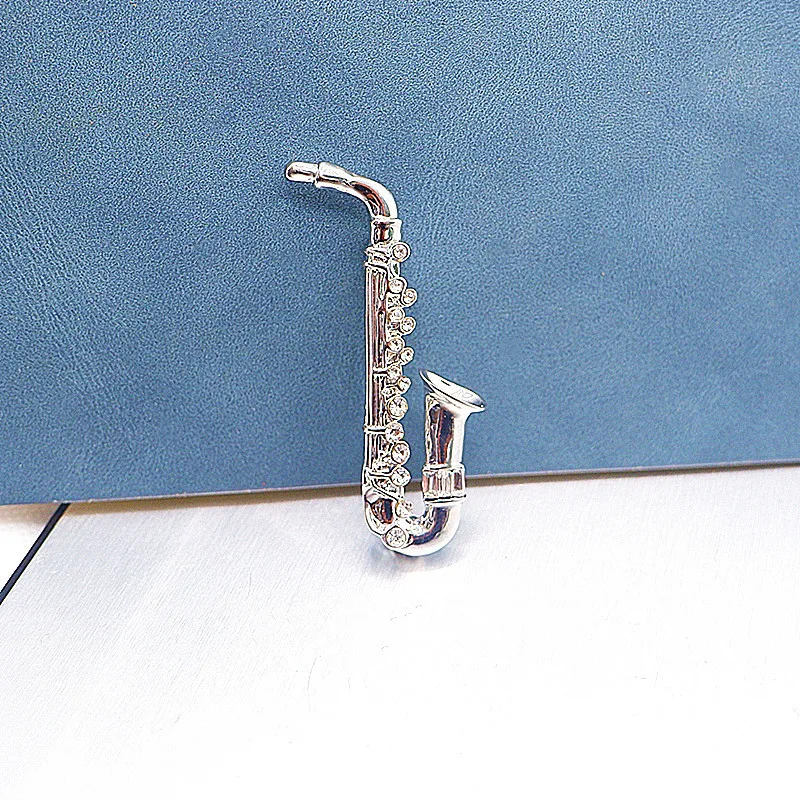 Musical Instrument Saxophone Temperament Brooch Silver - Shop at LoveMi