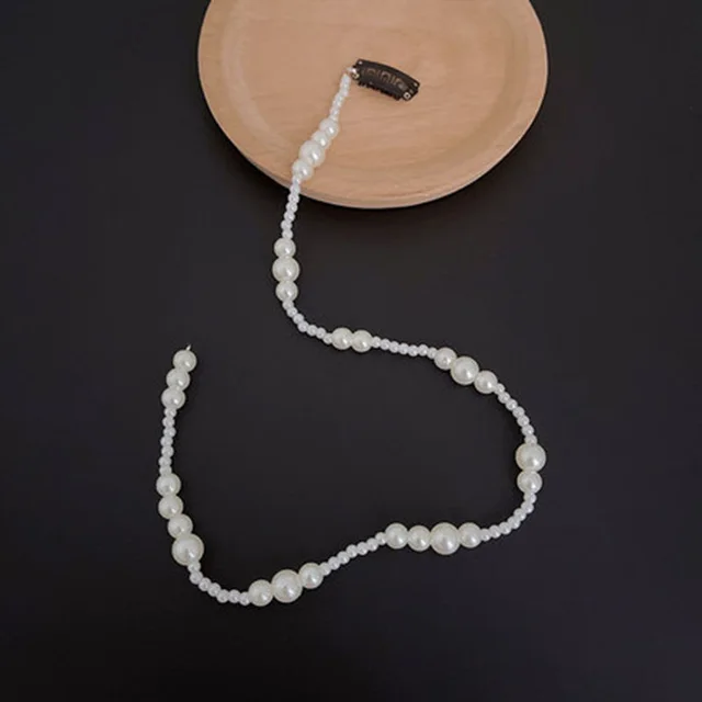 Embroidered Butterfly Pearl Braid Headband Interval Single Piece - Shop at LoveMi